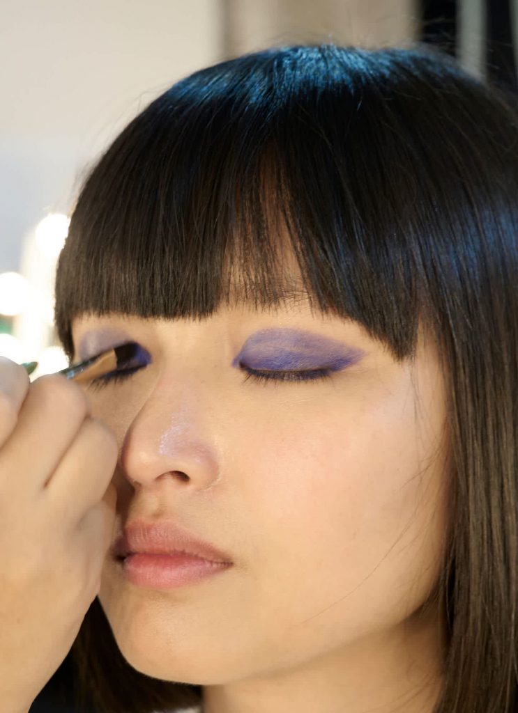 A model backstage at Daniel Avakian 