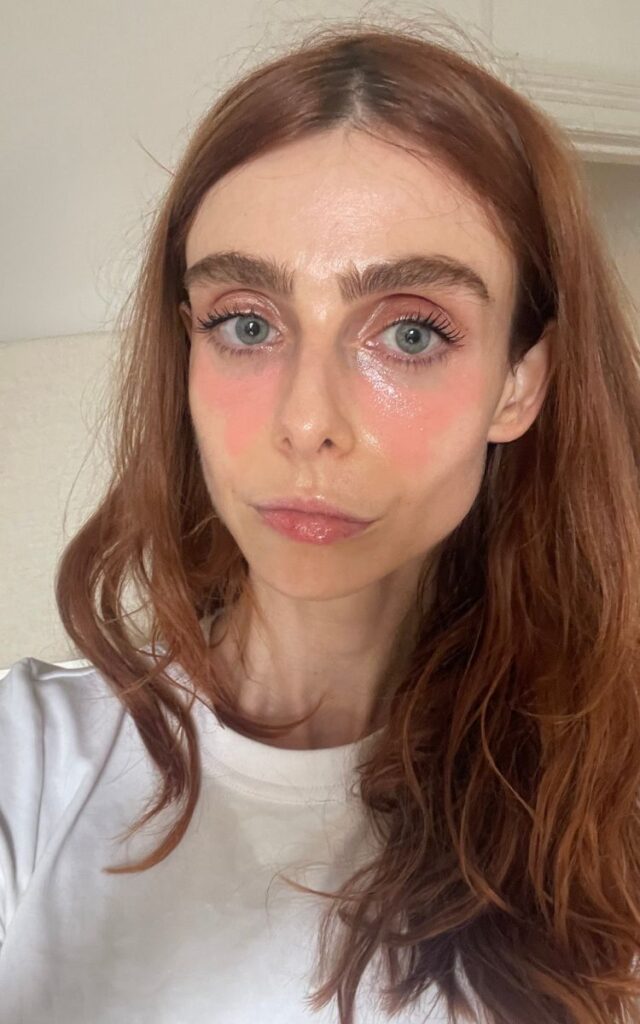 Trying the pink undereye blush TikTok trend