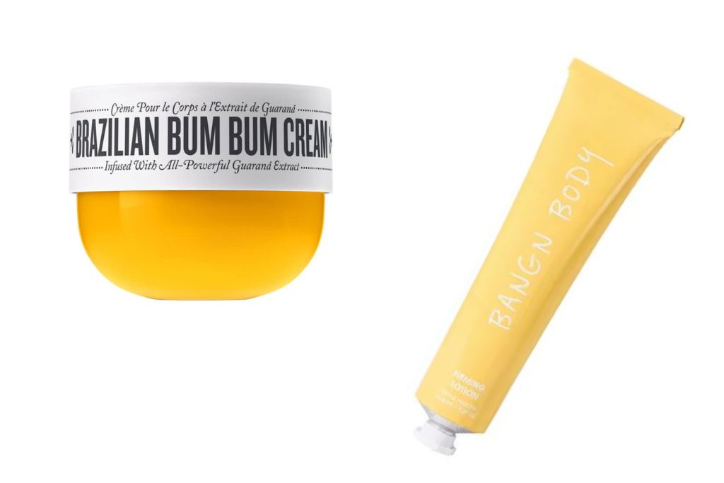 Sol de Janeiro Brazilian Bum Bum Cream and Bangn Body Firming Lotion are both award winning firming lotions that will help reduce the appearance of cellulite on your legs. 