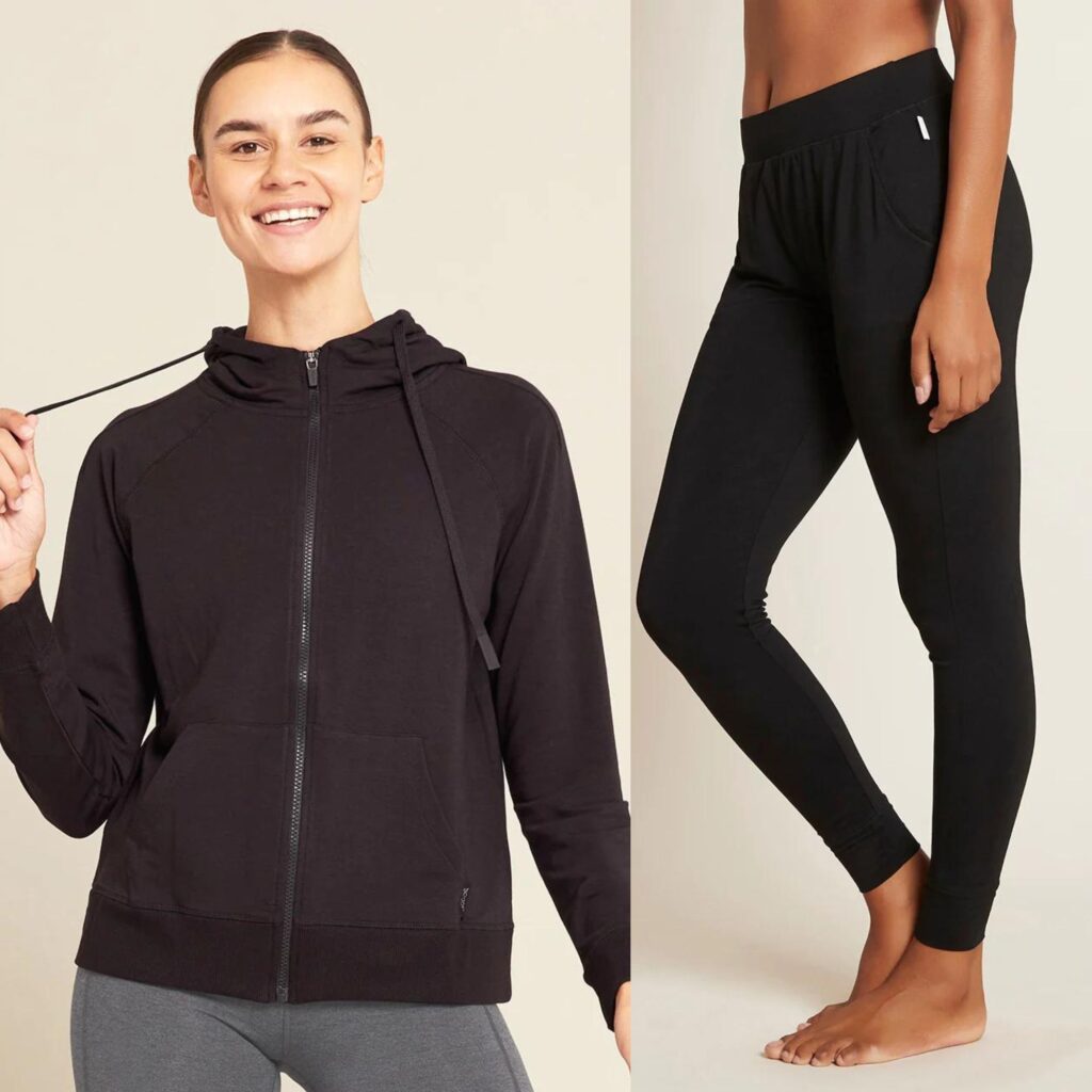 Boody Women's Weekend Zip-Up Hoodie & Downtime Slim Leg Lounge Pant - Track Suits for Women