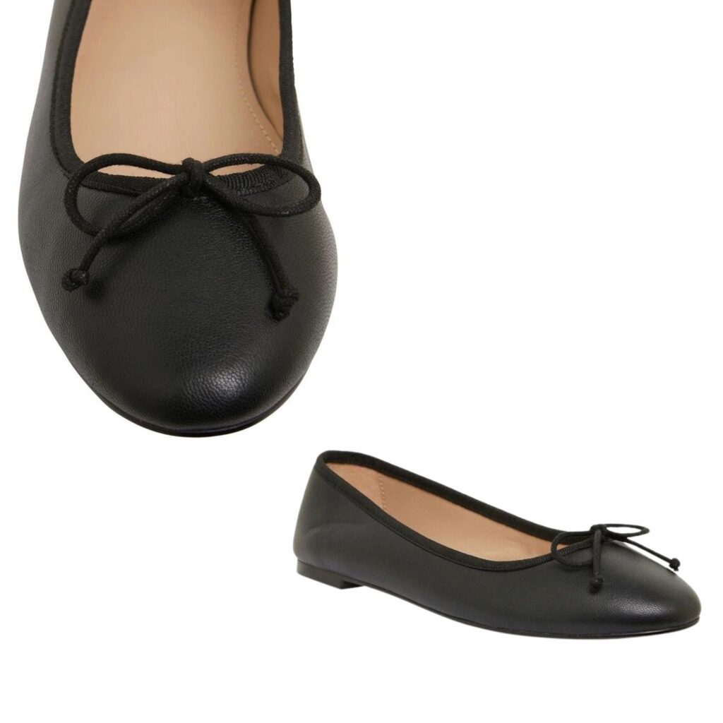 Jane Debster Fonteyn Black Glove Flat Shoes - womens work flats