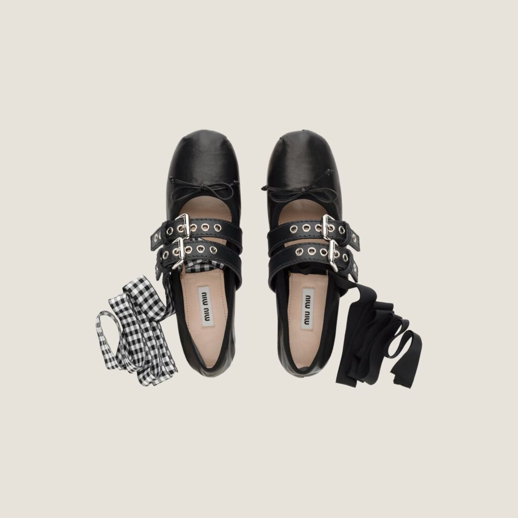 Miu Miu Nappa Leather Ballerinas ($1430)