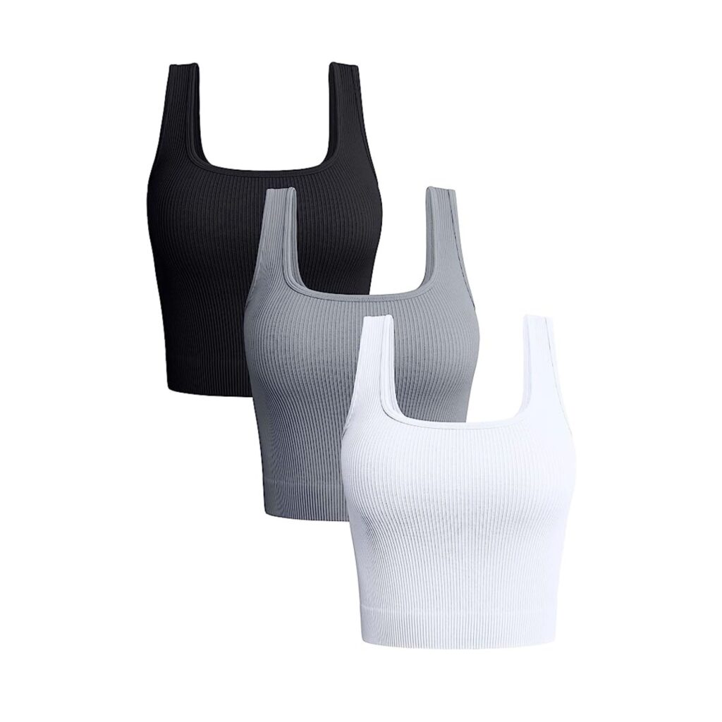 OQQ Women's 3 Piece Tank Tops Ribbed Seamless - fashion deals amazon prime