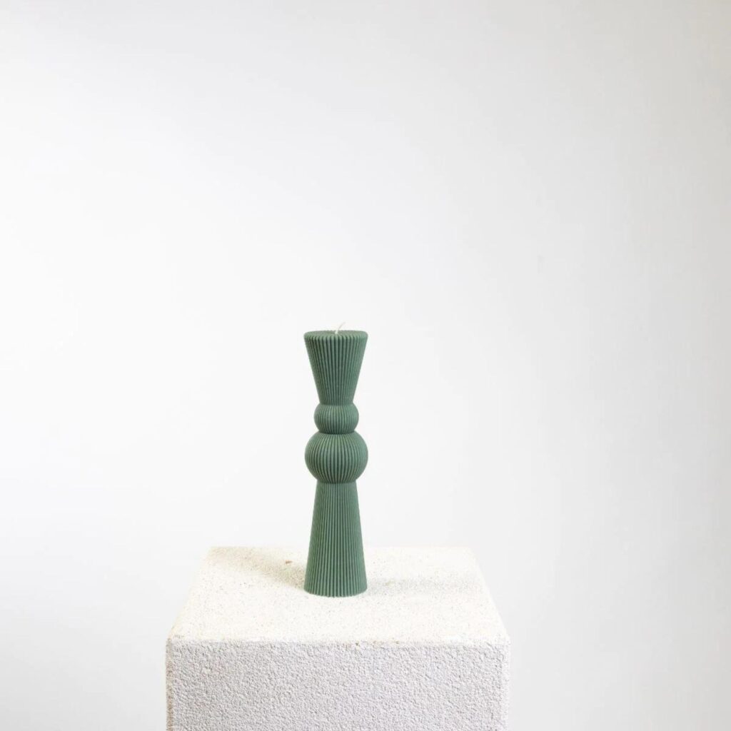 Riva Ribbed WAX PILLAR CANDLE