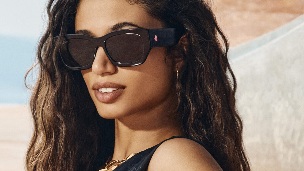 Woman wearing Jimmy Choo sunglasses