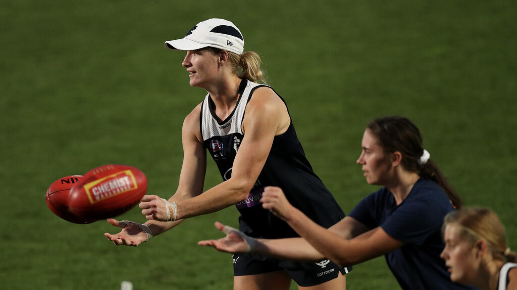 Breann Moody, AFLW player at training