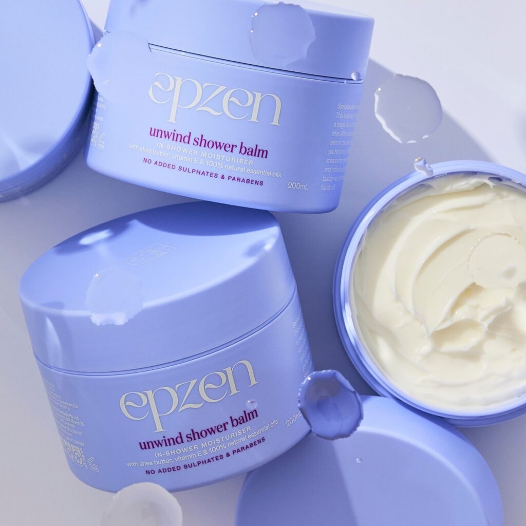 epzen unwind shower balm, epzen sale, inshower moisturiser