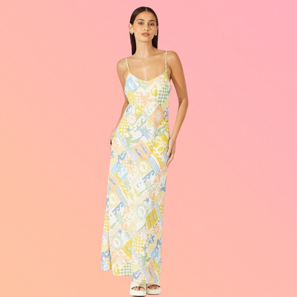 summer fashion australia - beige print midi dress