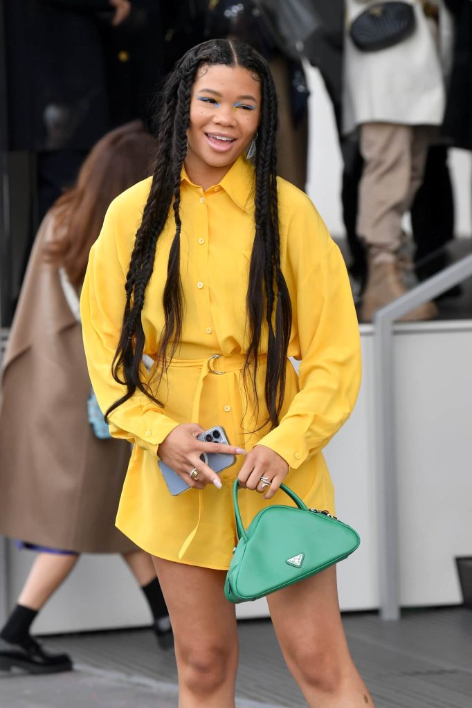 Storm Reid at Prada's Fall 2 Milan Fashion Week Womenswear show