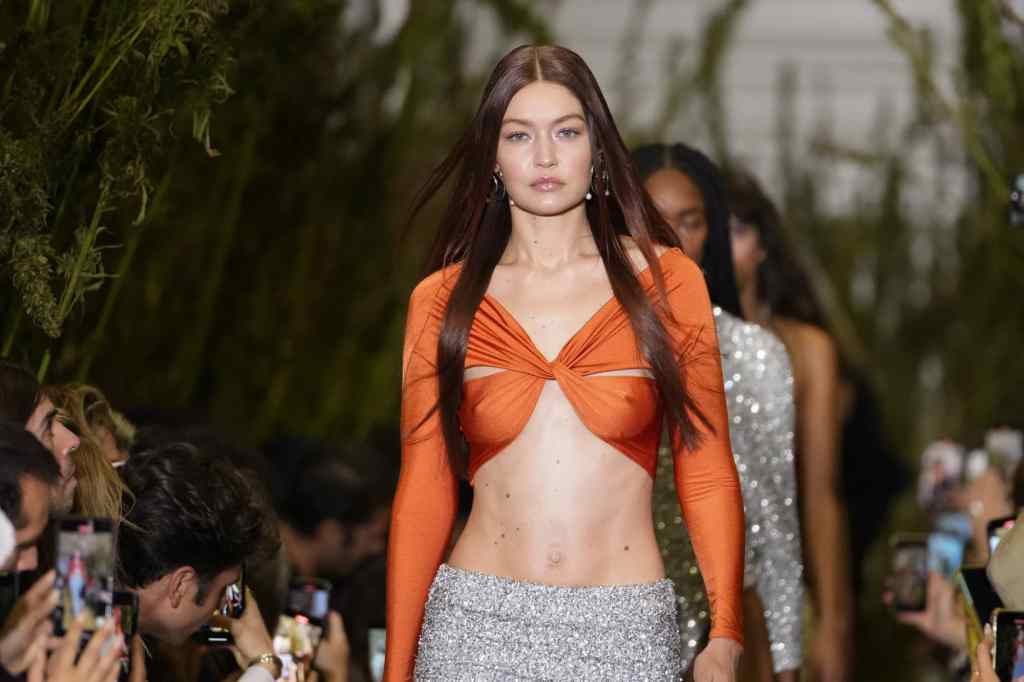 GiGi Hadid, Coperni Look on the Spring 2022 Runway