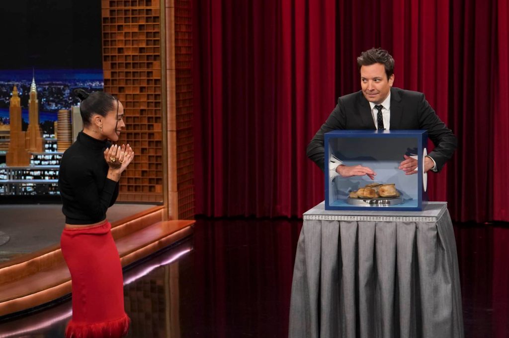 Zoe Kravitz and Jimmy Fallon on "The Tonight Show"