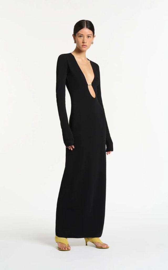 KINETIC BEADED LONG SLEEVE MAXI DRESS - best winter dresses australia