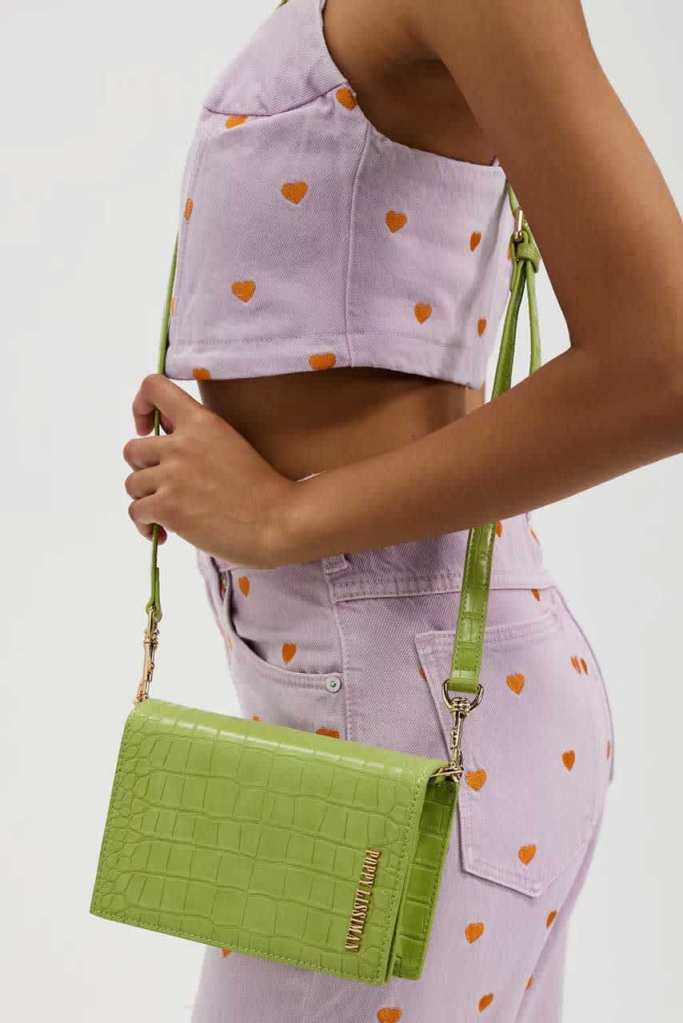 green designer crossbody bag