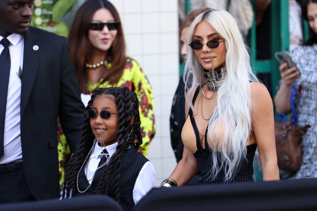 Kim Kardashian and North West attend the Jean Paul Gaultier Couture Fall Winter 2022 2023 show as part of Paris Fashion Week