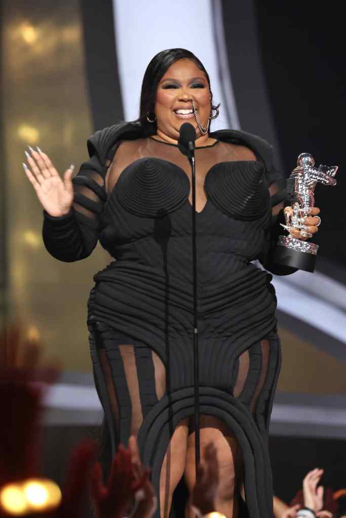 Lizzo's Cone Bra Dress at the MTV VMAs | Photos