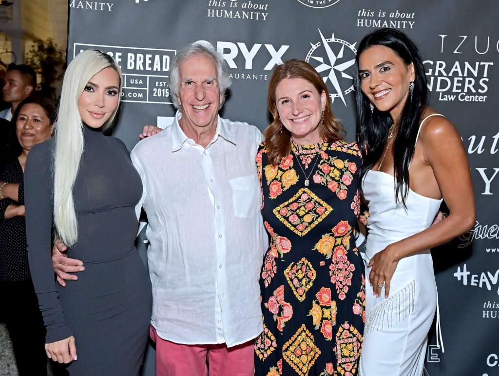 ) Kim Kardashian, Henry Winkler, Zoe Winkler, and Elsa Collins attend the TIAH 4th Annual Fundraiser