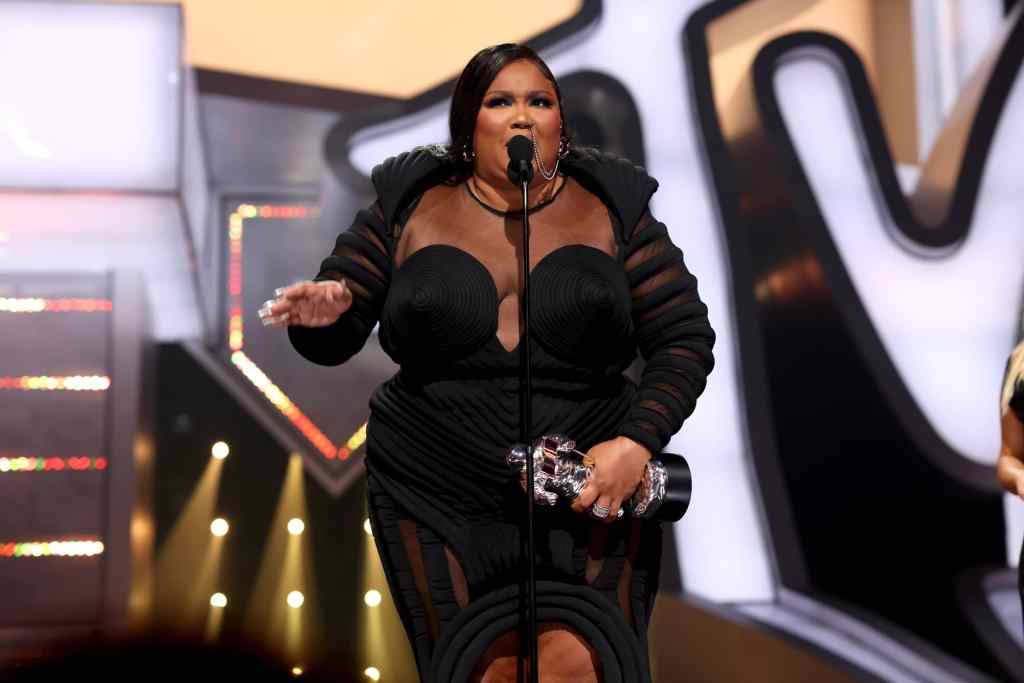 Lizzo's Cone Bra Dress at the MTV VMAs | Photos