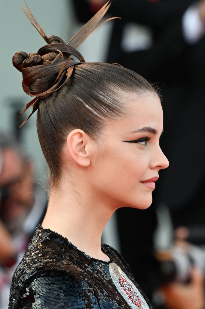 Barbara Palvin's makeup and hair at the Venice Film Festival