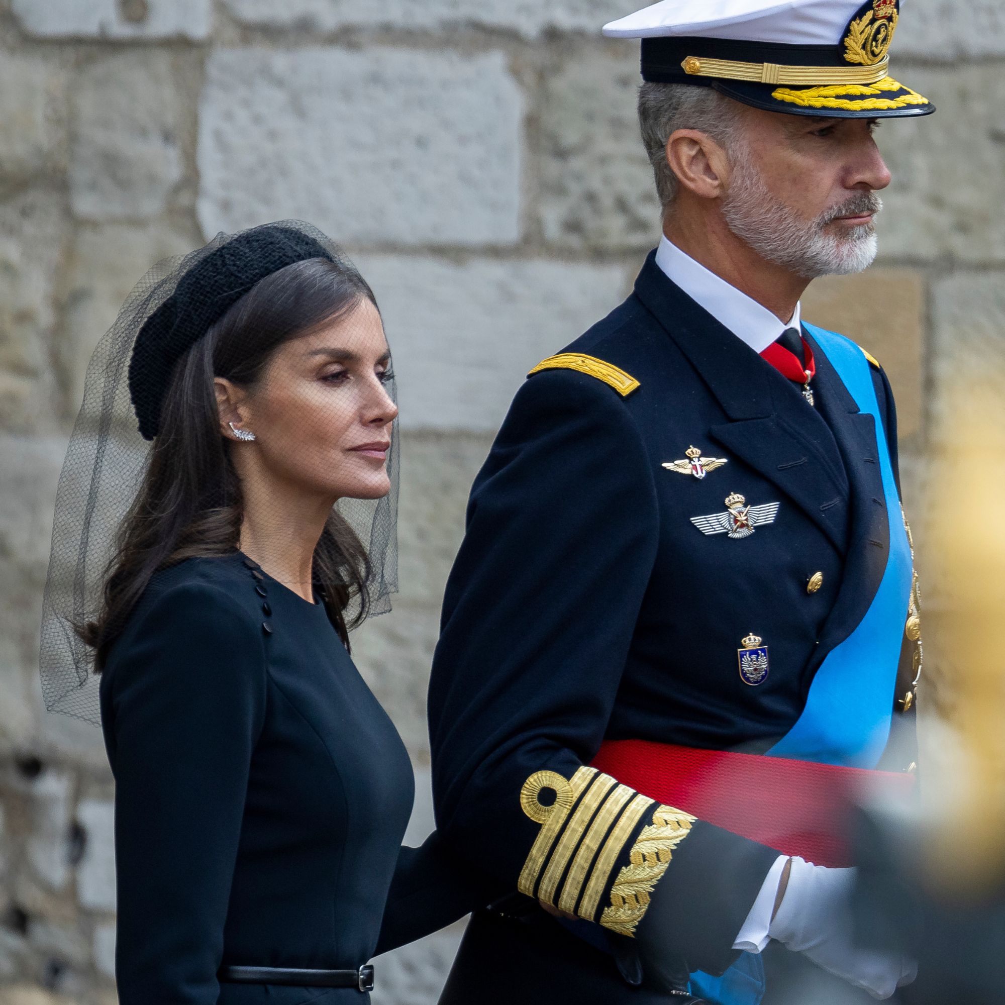 Queen Letizia's Brooch at Queen Elizabeth's Funeral