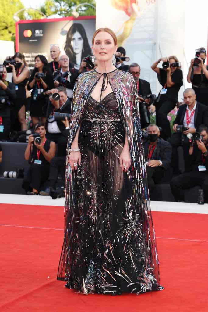 Julianne Moore in Valentino at the 2022 Venice Film Festival