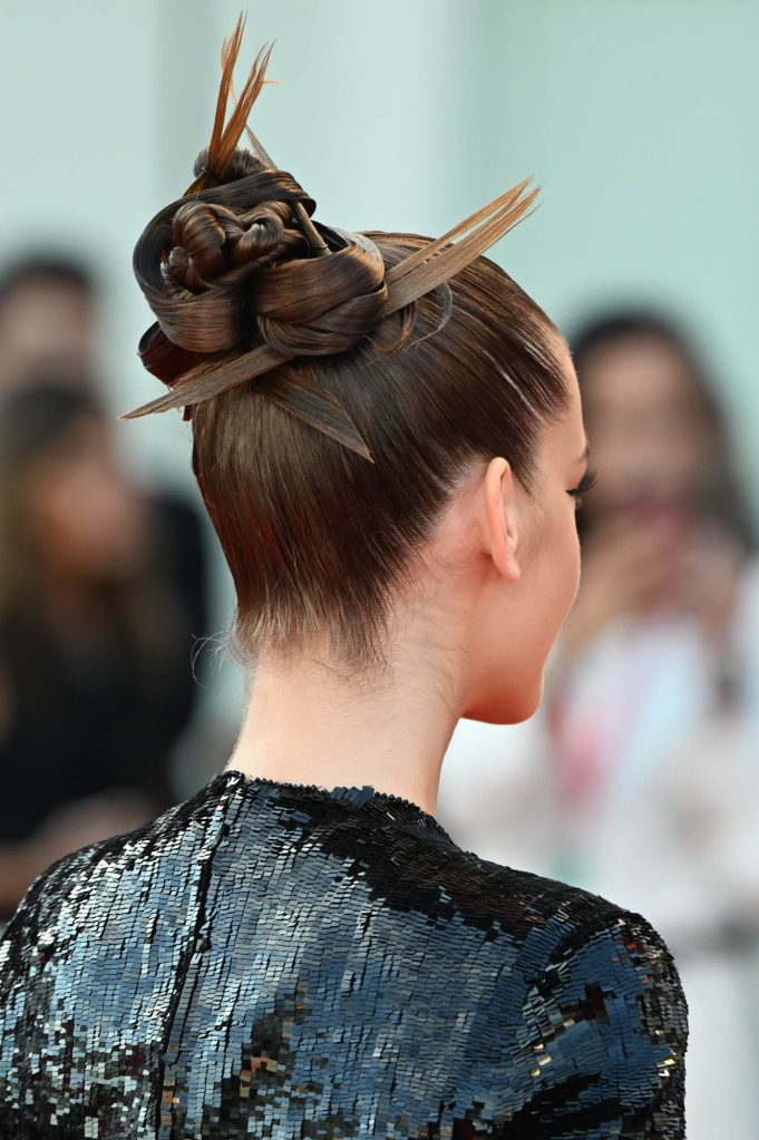 Barbara Palvin's makeup and hair at the Venice Film Festival