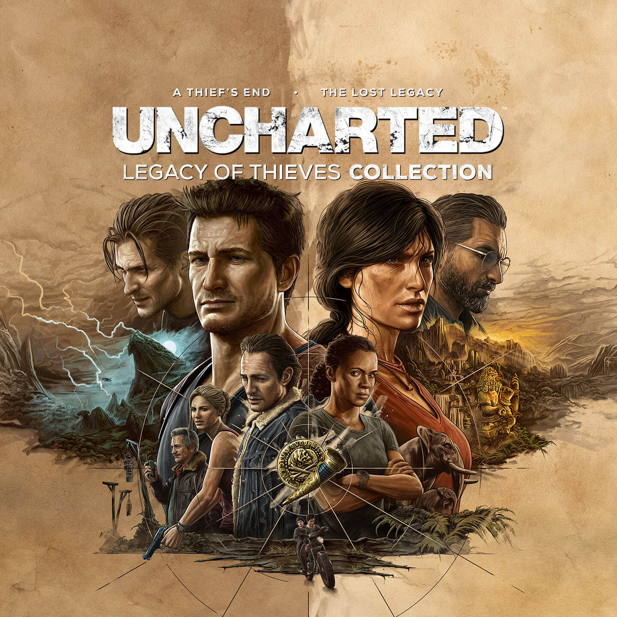 Artwork for Uncharted: Legacy of Thieves Collection on PC and PS5.