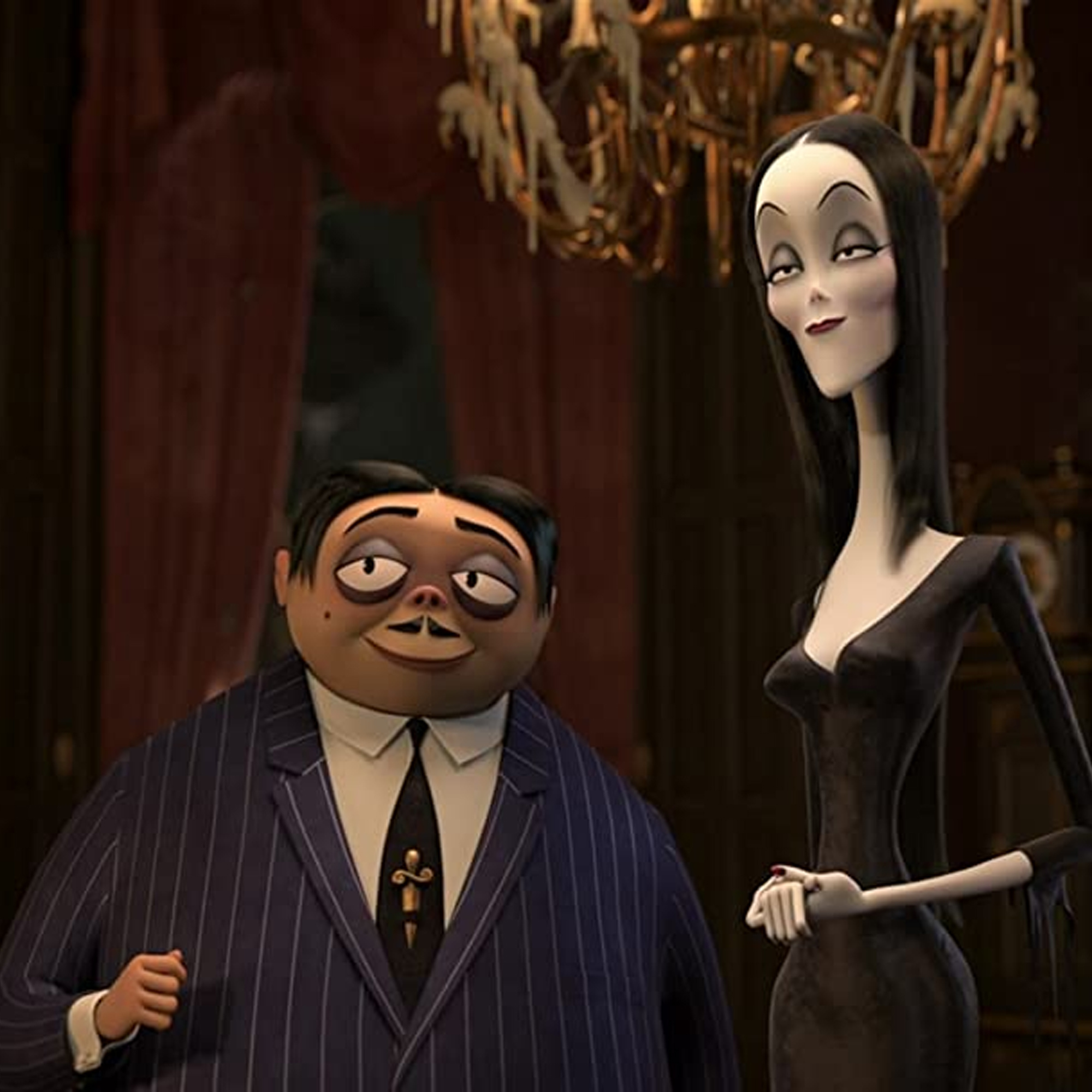 Gomez and Morticia Addams in The Addams Family animated movie.