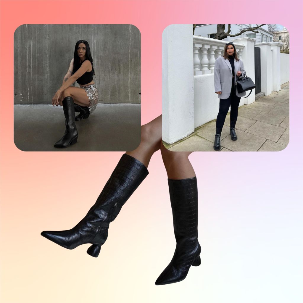 heeled black boots